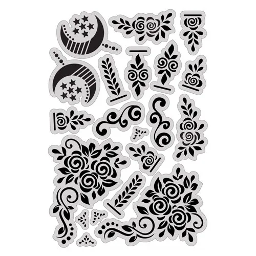 crescent-moon-mehndi-stencil-design-2 Elegant Floral and Crescent Moon Mehndi Stencil Design