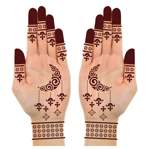 crescent-moon-mehndi-stencil-for-hands-027 Crescent Moon Mehndi Stencil for Hands