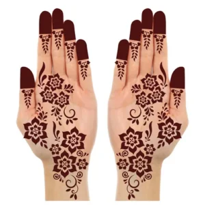 Simple Floral Mehndi Stencil Design for Front Hands