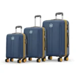 4 Wheel Inline 3 Trolley Bags Polycarbonate 360 Degree Wheeling System Luggage