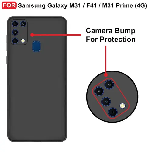 CEDO-Samsung-Galaxy-M31-Prime-Back-Cover-3 Samsung Galaxy-Prime Back Cover-Matte Soft Silicon Shock Proof Black