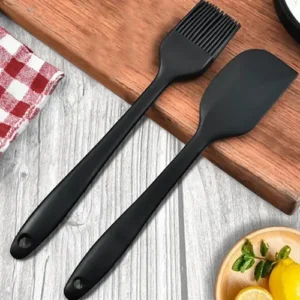 Frenchware Set of 2 – Silicone Oil Brush & Non-Stick Spatula | Heat-Resistant, BPA-Free, Seamless Design