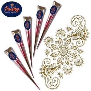 Paisley Natural Henna Mehndi Cone for Hand Designing (Pack of 5)