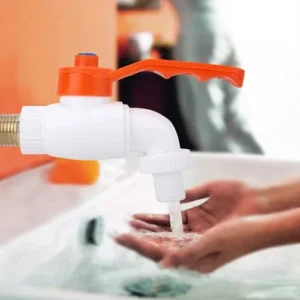 Plastic Heavy Duty White Turkey Nozzle Bib Cock Tap for Bathroom, Kitchen & Garden (Pack of 12)