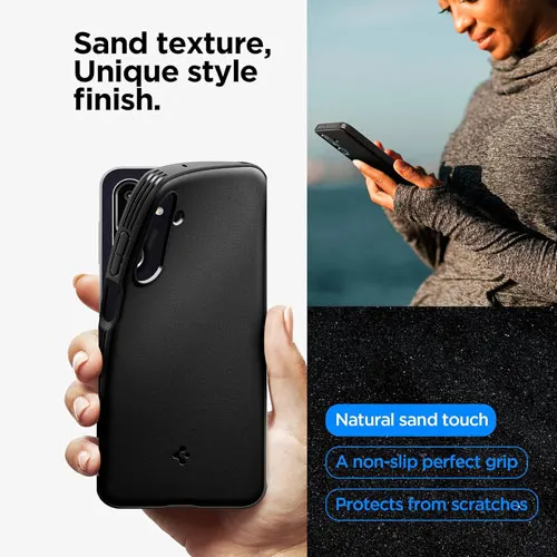 Spigen Essential Sand Blast Case for Samsung Galaxy M36 5G / F36 5G – Matte Black