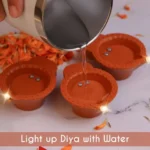 Water Sensor Diya Electric LED Diyas (Pack of 12) – Warm Light for Festive Home Décor