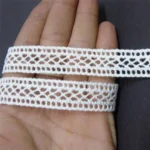 White Cotton Lace Trim – 9 Metres | Dyeable Fabric Border for Sewing & Craft Projects