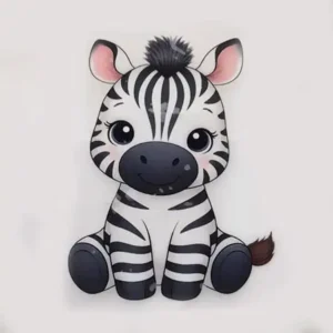 Cute Zebra Iron On Patch 6x4 Inch | Kids Cartoon Clothing Patch