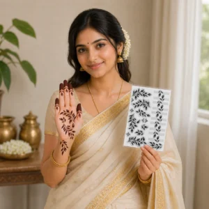 Self-Adhesive Mehndi Stencil Sheet | Floral Hand Design for Women & Girls