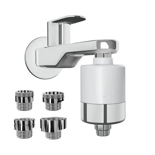 Premium Hard Water Softener for Tap & Shower | Universal Water Filter for Bathroom | Anti-Scale, Chlorine Removal | Includes Metal Adaptors | Easy Install Faucet & Shower Filter