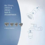 Premium Hard Water Softener for Tap & Shower | Universal Water Filter for Bathroom | Anti-Scale, Chlorine Removal | Includes Metal Adaptors | Easy Install Faucet & Shower Filter