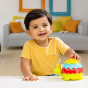 Giggles Funskool Ice Cream Turtle Pull Along Toy for Toddlers 18+ Months | Walking Activity Toy for Baby Boys & Girls | Learning & Balance Development Toy | Multicolour Gift Set