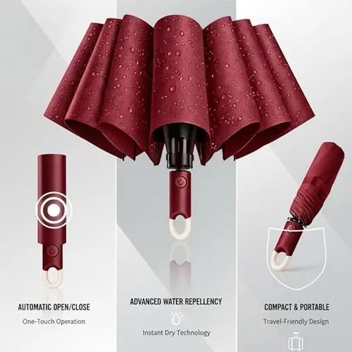 UV Umbrella for Women, Mini Folding Portable 3-Fold Umbrellas