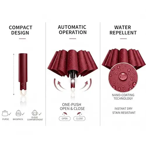 UV Umbrella for Women, Mini Folding Portable 3-Fold Umbrellas