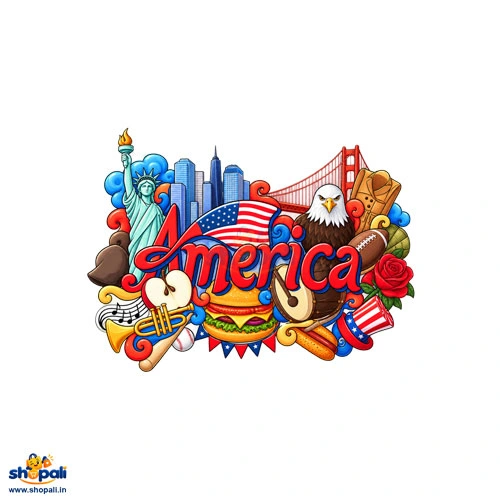 🇺🇸 America Souvenir Fridge Magnet – 3–4 Inch Wooden MDF Travel Magnet