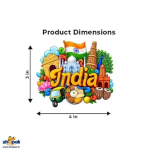 India Souvenir Fridge Magnet – 3–4 Inch Wooden MDF India Travel Magnet | Indian Culture Decorative Refrigerator Magnet