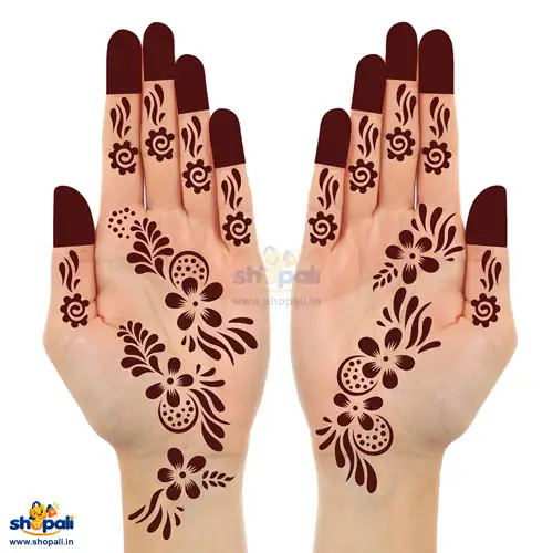 Arabic Mehndi Stencil Sheet for Hand – Easy Peel and Stick Henna Design