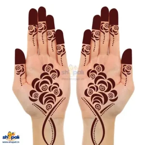 Floral Mehndi Stencil for Hands – Self Adhesive Henna Design Sticker