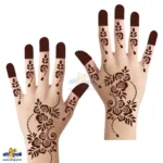 Rose Mehndi Stencil Sticker for Hands – Floral Self Adhesive Henna Art Template for Women