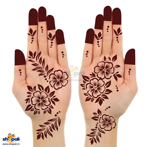 Self adhesive mehndi stencil sheet for hands with easy apply henna design